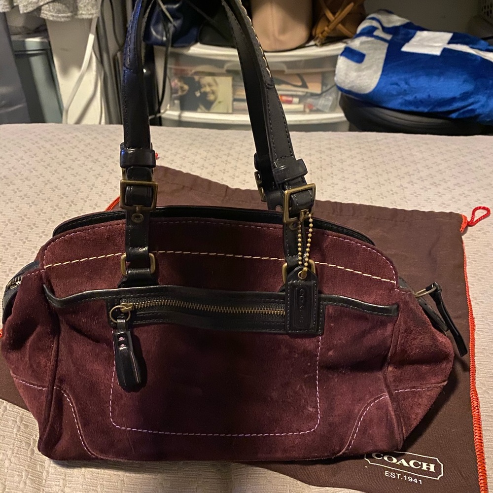 Coach Purple Suede Satchel